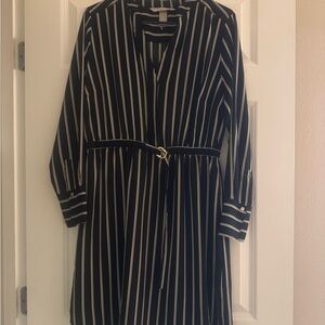 H&M Black and White Long Sleeve Dress